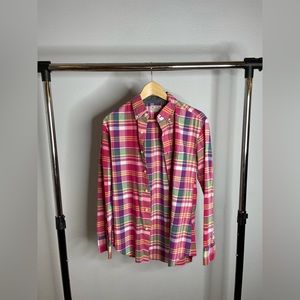 J Crew Red Plaid Long Sleeve Button Down Men's Size S